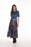 Frank Lyman Abstract Floral Print A-line Skirt Style 263478