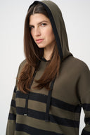 Joseph Ribkoff Striped Hooded Sweater Style 263626