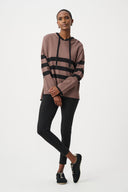 Joseph Ribkoff Striped Hooded Sweater Style 263626