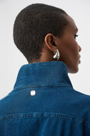 Joseph Ribkoff Denim Funnel-Neck Bomber Jacket Style 263634