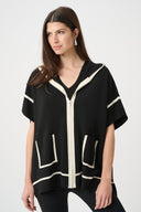 Joseph Ribkoff Short Sleeve Hooded Boxy Jacket Style 263639