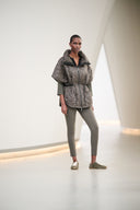 Joseph Ribkoff Quilted Nylon Shawl-Neck Boxy Vest Style 263643