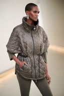 Joseph Ribkoff Quilted Nylon Shawl-Neck Boxy Vest Style 263643