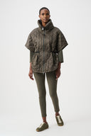 Joseph Ribkoff Quilted Nylon Shawl-Neck Boxy Vest Style 263643