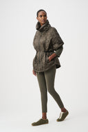 Joseph Ribkoff Quilted Nylon Shawl-Neck Boxy Vest Style 263643