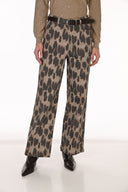 Frank Lyman Leopard Print Wide-Leg Jeans Style 263703
