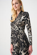 Joseph Ribkoff Animal Print Sheath Wrap Dress Style 263710