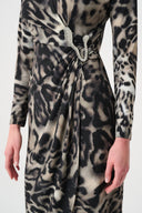 Joseph Ribkoff Animal Print Sheath Wrap Dress Style 263710