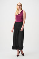 Joseph Ribkoff Signature Wide Leg Pants With Fringe Style 263715