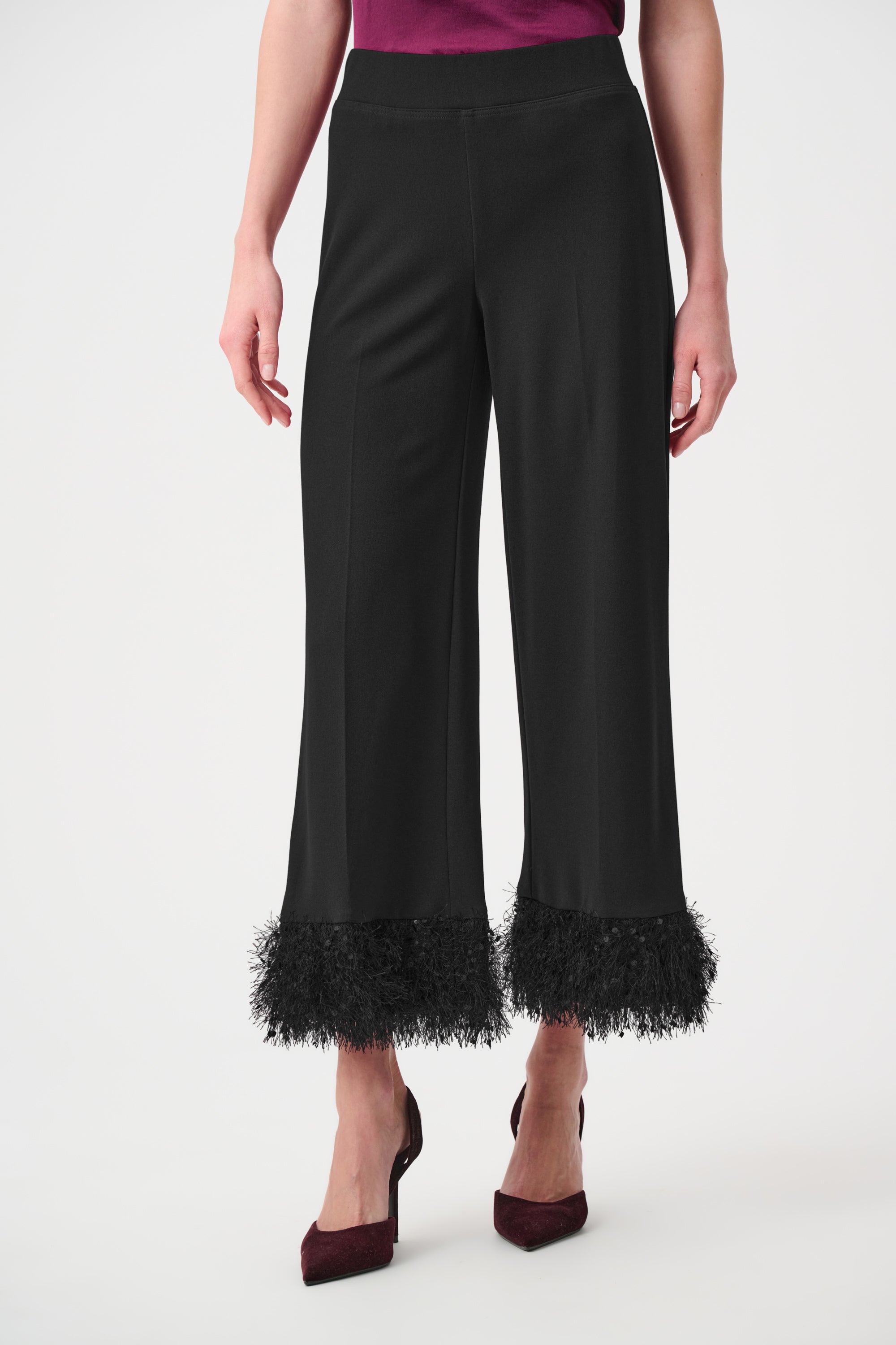 Joseph Ribkoff Signature Wide Leg Pants With Fringe Style 263715