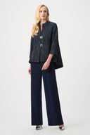 Joseph Ribkoff Signature Foil-Textured Trapeze Jacket Style 263725