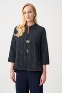 Joseph Ribkoff Signature Foil-Textured Trapeze Jacket Style 263725