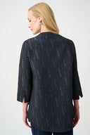 Joseph Ribkoff Signature Foil-Textured Trapeze Jacket Style 263725