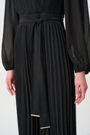 Joseph Ribkoff Pleated Wide Leg Wrap Jumpsuit Style 263737