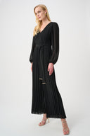 Joseph Ribkoff Pleated Wide Leg Wrap Jumpsuit Style 263737