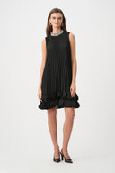 Joseph Ribkoff Signature Pleated Embellished A-Line Dress Style 263738