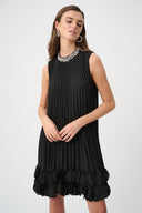 Joseph Ribkoff Signature Pleated Embellished A-Line Dress Style 263738