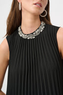 Joseph Ribkoff Signature Pleated Embellished A-Line Dress Style 263738