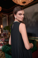 Joseph Ribkoff Signature Pleated Embellished A-Line Dress Style 263738