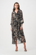 Joseph Ribkoff Chiffon Printed Fit and Flare Wrap Dress Style 263739
