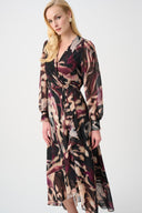 Joseph Ribkoff Chiffon Printed Fit and Flare Wrap Dress Style 263739