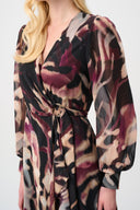 Joseph Ribkoff Chiffon Printed Fit and Flare Wrap Dress Style 263739