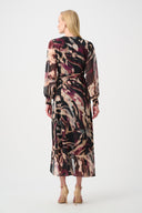 Joseph Ribkoff Chiffon Printed Fit and Flare Wrap Dress Style 263739