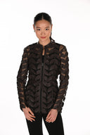 Frank Lyman Leaf Appliqué On Mesh Jacket Style 263739