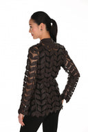 Frank Lyman Leaf Appliqué On Mesh Jacket Style 263739