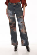Frank Lyman Edgy Mid-Rise Distressed Bootcut Jeans Style 263743f