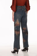 Frank Lyman Edgy Mid-Rise Distressed Bootcut Jeans Style 263743