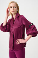 Joseph Ribkoff Signature Rhinestone Button Fitted Blouse Style 263744