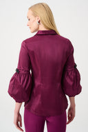 Joseph Ribkoff Signature Rhinestone Button Fitted Blouse Style 263744