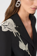Joseph Ribkoff Fitted Blazer With Rhinestone Appliqué Style 263745