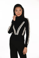 Frank Lyman Embroidered Turtleneck Pullover Style 263754