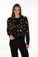 Frank Lyman Animal Print Jewel Embellished Top Style 263756