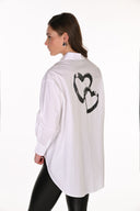 Frank Lyman Jeweled Graphic & Text-Print Shirt Style 263766