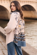 Frank Lyman Animal-Print & Solid Contrast Longline Jacket Style 263788