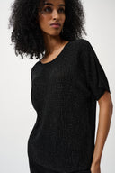 Joseph Ribkoff Metallic Knitted T-shirt with Rhinestones Style 263900CO
