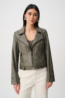 Joseph Ribkoff Foiled Faux Suede Fitted Jacket Style 263907