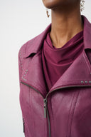 Joseph Ribkoff Foiled Faux Suede Fitted Jacket Style 263907