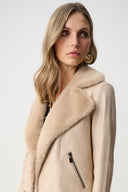 Joseph Ribkoff Faux Suede Jacket With Faux Fur Collar Style 263909