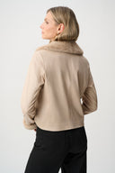 Joseph Ribkoff Faux Suede Jacket With Faux Fur Collar Style 263909