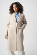 Joseph Ribkoff Wool Blend Plaid Reversible Boxy Coat Style 263913