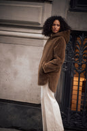Joseph Ribkoff Faux Fur Hooded Coat Style 263914
