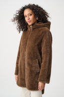 Joseph Ribkoff Faux Fur Hooded Coat Style 263914