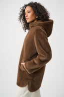Joseph Ribkoff Faux Fur Hooded Coat Style 263914
