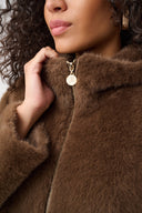 Joseph Ribkoff Faux Fur Hooded Coat Style 263914