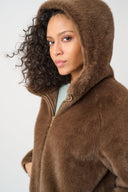 Joseph Ribkoff Faux Fur Hooded Coat Style 263914