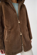 Joseph Ribkoff Faux Fur Hooded Coat Style 263914